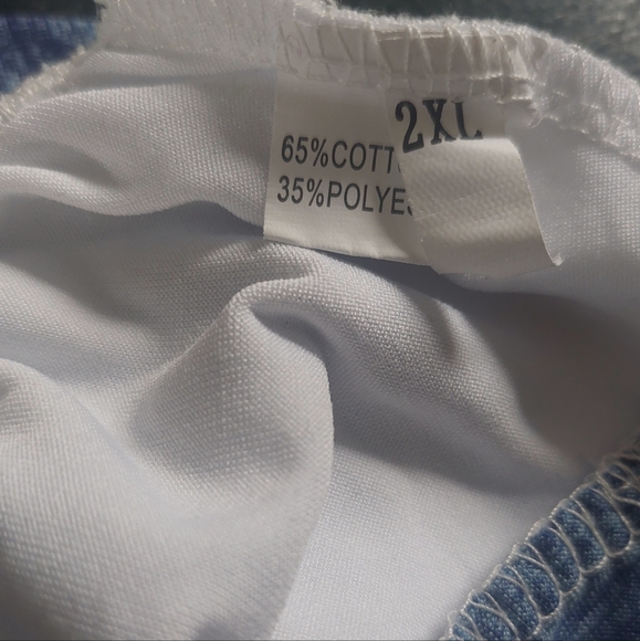 Jpgif Womens Patchwork Yoga Wide Leg Pants Size 2XL Blue And White - Picture 3 of 3